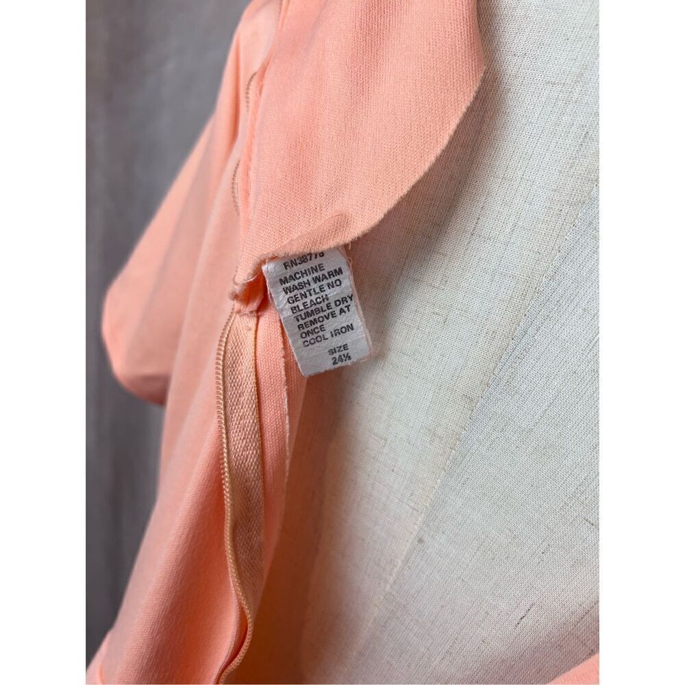 Vintage 1970s Peach Floral Plus Size Dress Size XL - Picture 10 of 10